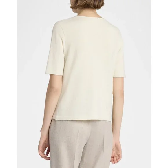 The Row Ipar Top in Pale Green Small Womens Cashmere SHort Sleeve Sweater - Picture 10 of 13